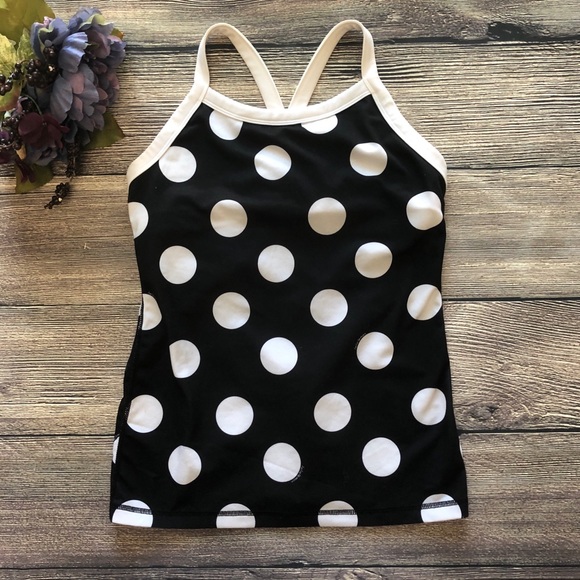 lululemon athletica Tops - Lululemon Athletica Y Tank Polka Dot built in bra